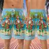 228CLOSET Santa Claus Men's Swim Trunks - Reindeer Hawaiian Shorts for Men, Men's Summer Bathing Shorts Set 32 Size Size M view 3