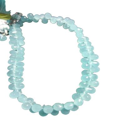 Aquamarine Color Hydro Quartz Teardrop Faceted 5X8 MM Beads 6" Strands CHIK-STNRD-46918