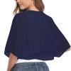 Lifup Women's Soft Chiffon Shawl Wraps Shrug for Evening Dresses Wedding Capes Cover Up Blue Large view 2