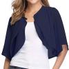 Lifup Women's Soft Chiffon Shawl Wraps Shrug for Evening Dresses Wedding Capes Cover Up Blue Large view 4