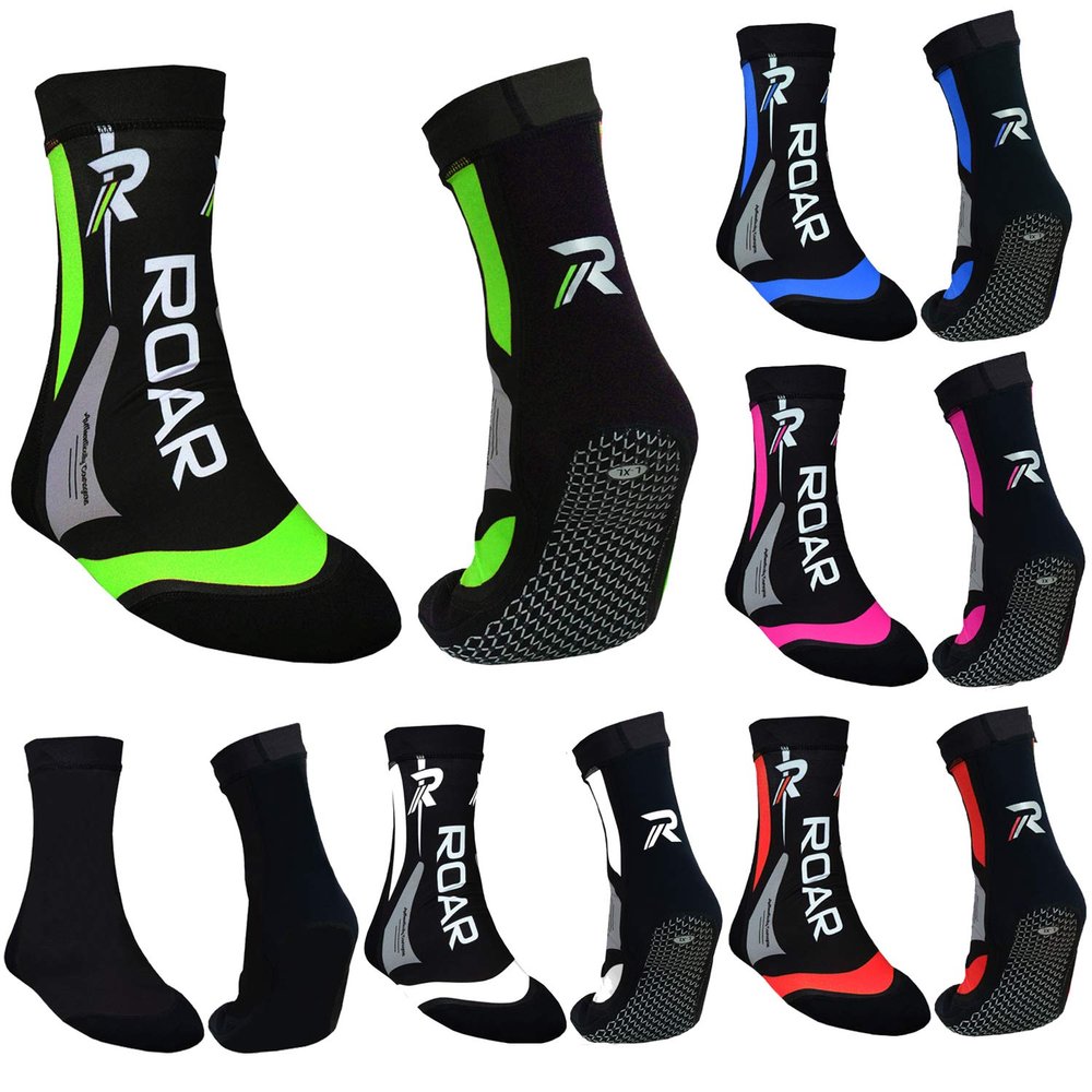 Roar Neoprene Socks MMA Boxing Protector Ankle Brace Gym Training 2MM Thermo Socks for Men (Green, X-Large)