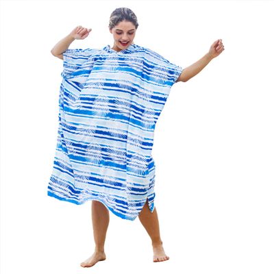 Catalonia Absorbent Surf Poncho Men Women, Quick Dry Towel Changing Poncho, Hooded Towel Poncho Adult, Changing Robe for Beach Surfing Swimming, Aqua Leaf