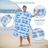 Catalonia Absorbent Surf Poncho Men Women, Quick Dry Towel Changing Poncho, Hooded Towel Poncho Adult, Changing Robe for Beach Surfing Swimming, Aqua Leaf view 4
