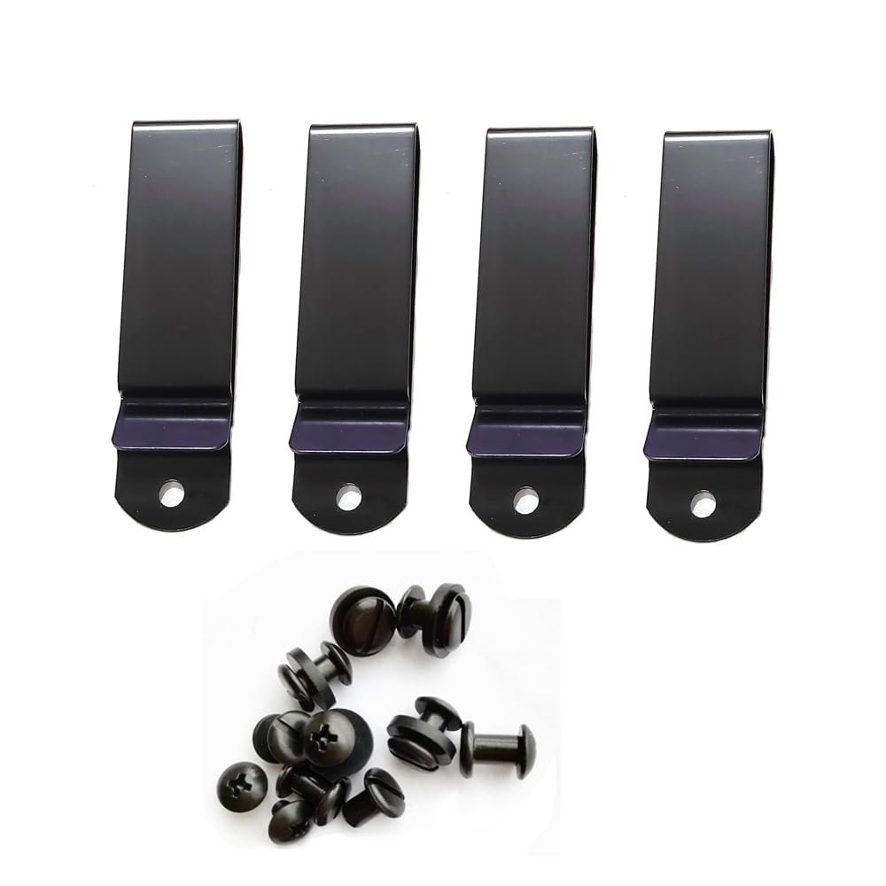 4PCS 1.75" Holster Clips Tuckable Metal Spring Belt Holster Sheath Clips with Chicago Screw for Hybrid IWB Holsters