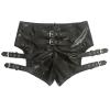 AGJGFM Sexy Women's Shiny Wetlook PVC Leather Hot Shorts Metallic Dance Bottoms view 4