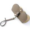 Callancity Soft Leather Sunglasses Bag, Portable Leather Eyeglasses Holder Pouch Travelling Eyeware Organizer Glasses Case (Orange+Khaki) view 3