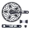 170mm 130BCD Five Claw Folding Bicycle Crankset Hollow Integrated Crank Arm Set 54/56/58T Positive Negative Teeth Chainring Aluminum Alloy Material With Ceramic Bottom Bracket ( Color : Black , Size : view 1