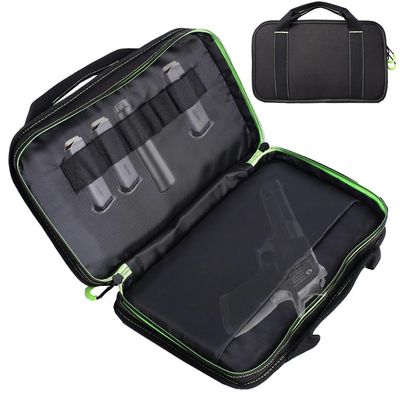 Amebee Soft Pistol Case Tatical Case High Density Nylon Carrie Gun Pistol Hand Gun Case Bag Soft Storage Hand Carry Value Items Security Gun Bag Compact Size Secure Carry Case (Soft Case Bag)