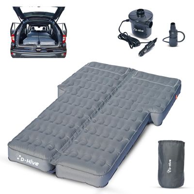 D-Hive Unbeatable Durability SUV Air Mattress for Car Camping, Durable Extra Thick 300D Oxford Fabric, Quick Easy Set-Up w/Electric Pump, Car Bed Mattress, Mattress for SUV, Air Mattress