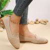 Ladies Fashion Solid Color Breathable Knitted Mesh Flat Casual Single Shoes Men Shoes Casual Fashion Boots (Khaki, 7.5) view 3