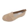 Ladies Fashion Solid Color Breathable Knitted Mesh Flat Casual Single Shoes Men Shoes Casual Fashion Boots (Khaki, 8.5) view 1