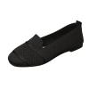 Ladies Fashion Solid Color Breathable Knitted Mesh Flat Casual Single Shoes Men Shoes Casual Fashion Boots (Black, 7.5) view 1