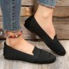 Ladies Fashion Solid Color Breathable Knitted Mesh Flat Casual Single Shoes Men Shoes Casual Fashion Boots (Black, 7.5) view 2