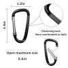 XIECHANEE 2.4" 24pcs Small Carabiner Clip Keychain, Aluminum D Ring Shape Clips with Keyring Keychain Hook view 2