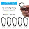 XIECHANEE 2.4" 24pcs Small Carabiner Clip Keychain, Aluminum D Ring Shape Clips with Keyring Keychain Hook view 3