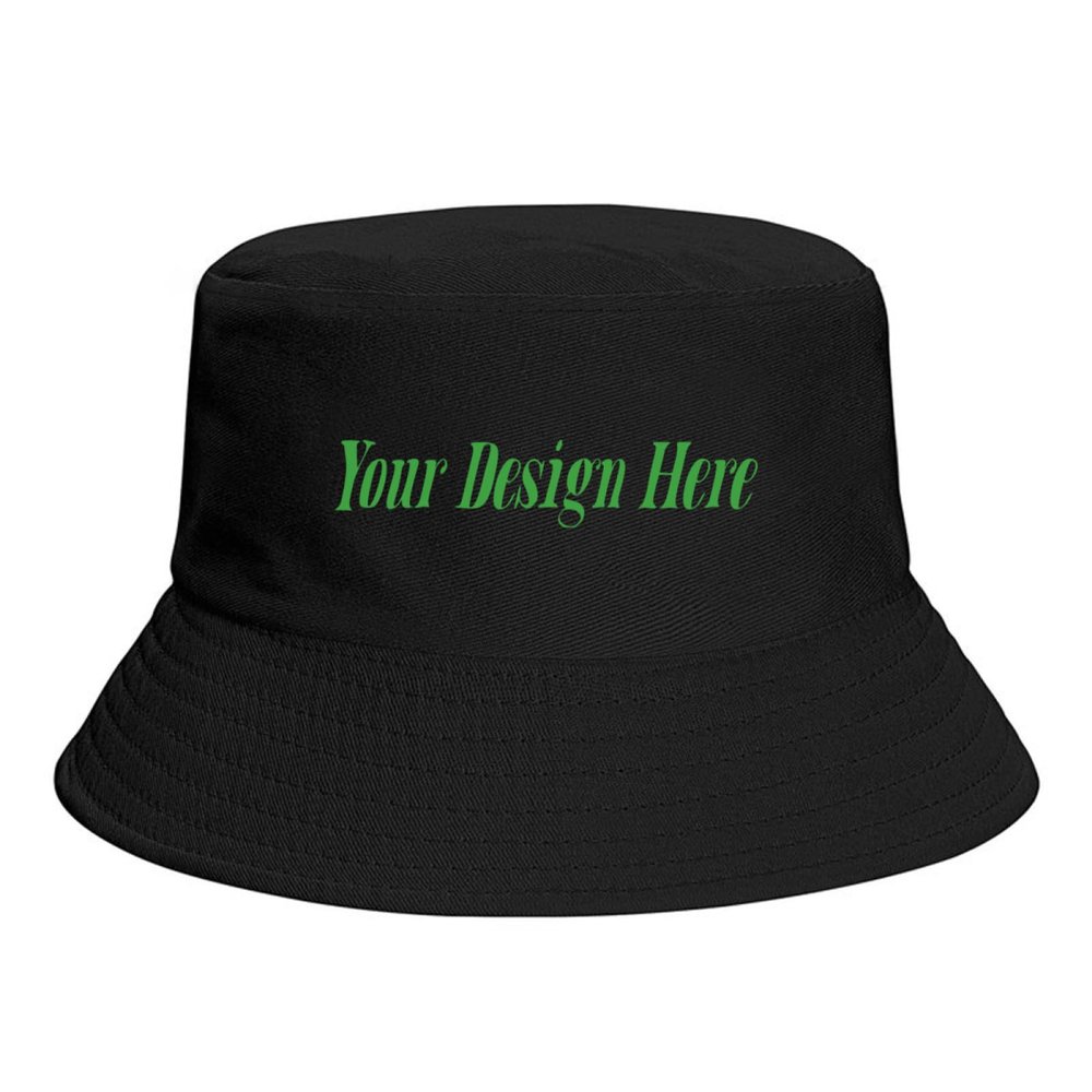 Custom Bucket Hat for Women Men Your Logo Here for Sports Outdoors Black