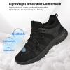 AOE Womens Fashion Running Walking Shoes Ultra Lightweight Breathable Mesh Tennis Shoes Non Slip Athletic Workout Gym Sneakers Lace Black 11.5women / 10.5men view 2