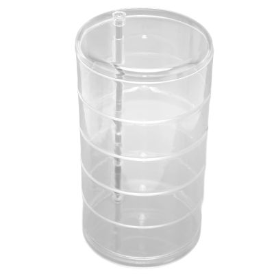 Agatige Rotatable Jewelry Box, 5 Layer Transparent Acrylic Jewelry Organizer Clear Desk Organizer Hair Accessories Storage Box for Women