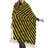 LMNSWDA Black Yellow Grunge Caution Tape Stripes Pattern Women's Fashion Cashmere Feel with Tassel Large scarf warm party shawl Wraps view 1