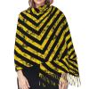 LMNSWDA Black Yellow Grunge Caution Tape Stripes Pattern Women's Fashion Cashmere Feel with Tassel Large scarf warm party shawl Wraps view 4