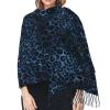 LMNSWDA Blue and Gold Leopard Women's Fashion Cashmere Feel with Tassel Large scarf warm party shawl Wraps view 4