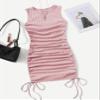 ENVEED Womens Dress Dresses Ruched Drawstring Side Bodycon Dress ENVEED (Color : Dusty Pink, Size : Medium) view 1