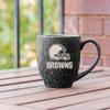 Rico Industries NFL Football Cleveland Browns Alternate 16 oz Team Color Laser Engraved Speckled Ceramic Coffee Mug view 3
