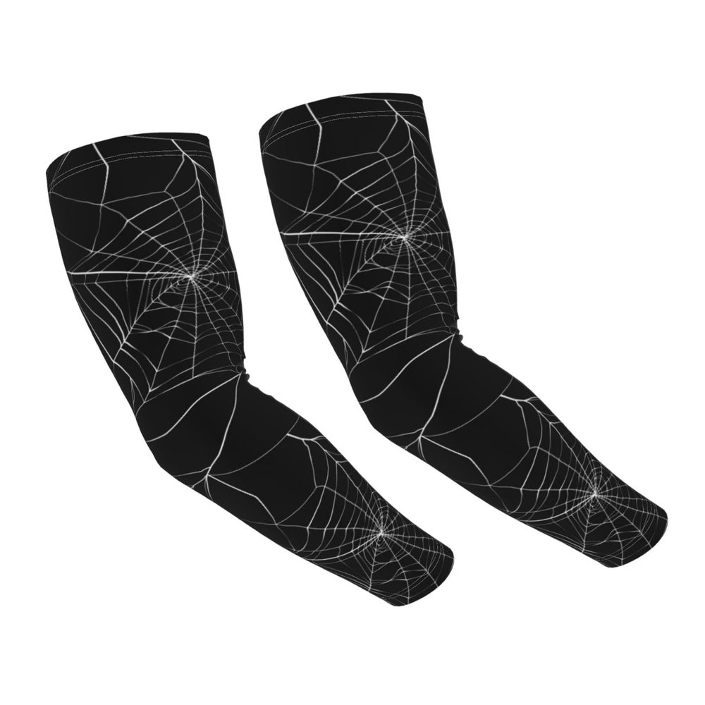 PAILON Spider Web Black Cooling Volleyball Arm Sleeves For Men Women, Uv Protection Sleeves For Women Baseball Arm Sleeves, Cooling Sleeves Sports Forearm Arm Sleeve Sunblock Arm Sleeves