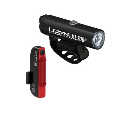 Lezyne Classic Drive 700Xl Plus + Zecto Drive 200 Plus Light Pair Satin Black/Black, One Size