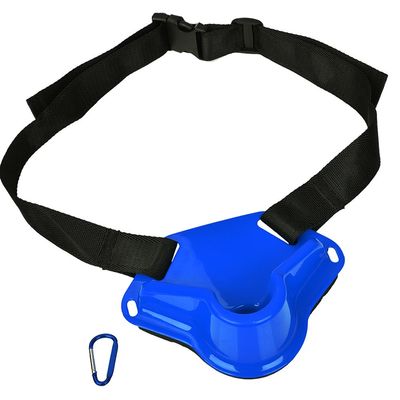 Fishing Pole Holder Belt, Boat Rock Fishing Rod Pole Holder Adjustable Waist Fighting Belt Fish Tackle Accessories (Blue)