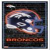 NFL Denver Broncos - Neon Helmet 23 Wall Poster, 34L" x 22.4W", White Framed Version view 1