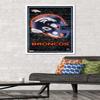 NFL Denver Broncos - Neon Helmet 23 Wall Poster, 34L" x 22.4W", White Framed Version view 2