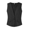 COTECRAM Womens Vest Fashion Sleeveless Button Down Cotton Linen Top Vests Summer Loose V Neck Blazer Jacket Elegant V Neck Vests Outerwear(C Black,Large) view 3