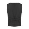 COTECRAM Womens Vest Fashion Sleeveless Button Down Cotton Linen Top Vests Summer Loose V Neck Blazer Jacket Elegant V Neck Vests Outerwear(C Black,Large) view 4