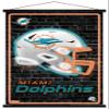 Trends International NFL Miami Dolphins - Neon Helmet 23 Wall Poster, 22.375" x 34", Premium Print and Black Hanger Bundle view 1