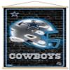 Trends International NFL Dallas Cowboys - Neon Helmet 23 Wall Poster, 22.37" x 34.00", Premium Print and Beechwood Hanger Bundle view 1