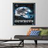 Trends International NFL Dallas Cowboys - Neon Helmet 23 Wall Poster, 22.37" x 34.00", Premium Print and Beechwood Hanger Bundle view 2