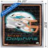 NFL Miami Dolphins - Neon Helmet 23 Wall Poster, 34L" x 22.4W", Silver Framed Version view 3