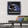 Trends International NFL Baltimore Ravens - Neon Helmet 23 Wall Poster, 34L x 22.4W, Silver Framed Version view 2