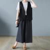 2023 Womens Vest Fashion Casual Sleeveless Button Down Cotton Linen Top Vests Summer Loose V Neck Blazer Jacket Cropped V Neck Vests Outerwear(A Black,Medium) view 4