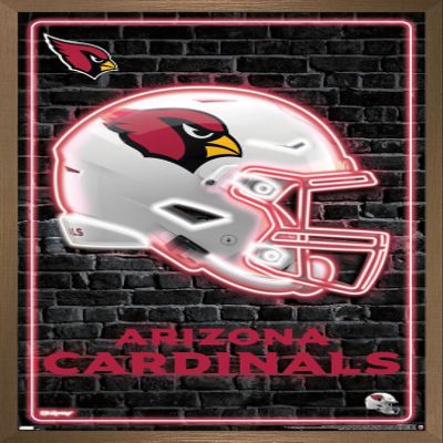 NFL Arizona Cardinals - Neon Helmet 23 Wall Poster, 22.4L" x 14.7W", Bronze Framed Version