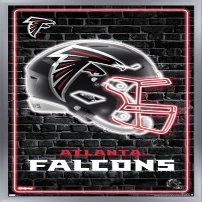 Trends International NFL Atlanta Falcons - Neon Helmet 23 Wall Poster, 34L x 22.4W, Silver Framed Version