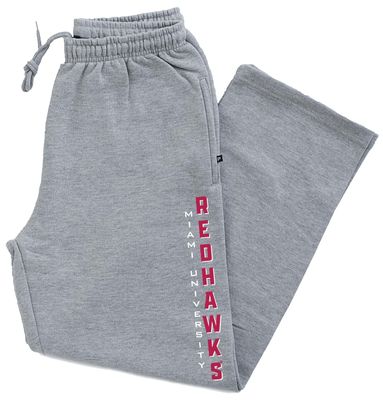 CornBorn Miami Sweat Pants - Premium Fleece Vert Miami Redhawks - Gray - Medium