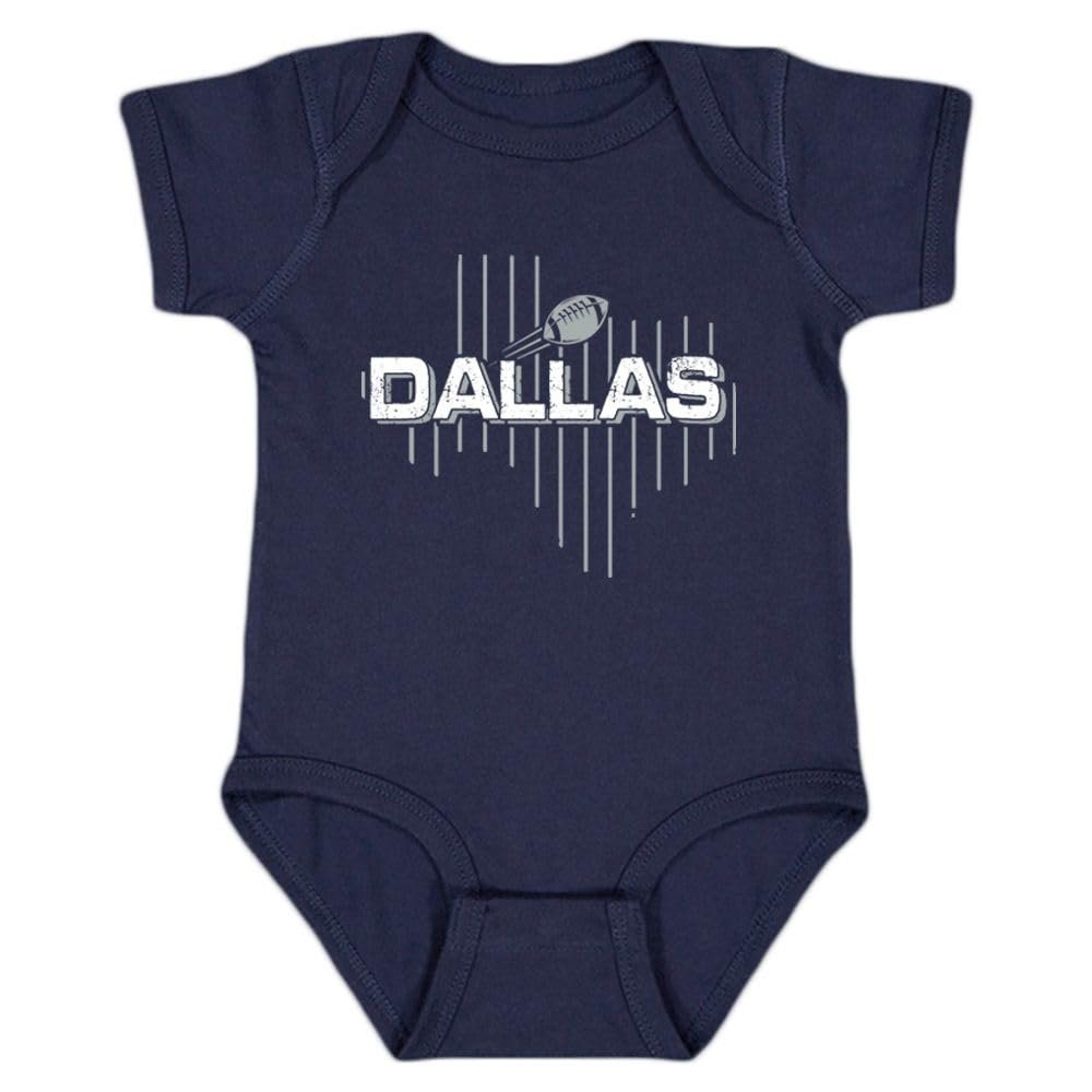 Xtreme Apparrel Dallas Field Map Baby Bodysuit for Football Fans (Navy, 18M)