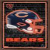 NFL Chicago Bears - Neon Helmet 23 Wall Poster, 34L" x 22.4W", Mahogany Framed Version view 1