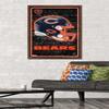 NFL Chicago Bears - Neon Helmet 23 Wall Poster, 34L" x 22.4W", Mahogany Framed Version view 2