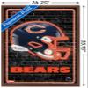 NFL Chicago Bears - Neon Helmet 23 Wall Poster, 34L" x 22.4W", Mahogany Framed Version view 3