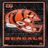 Trends International NFL Cincinnati Bengals - Neon Helmet 23 Wall Poster, 22.4L x 14.7W, Black Framed Version view 1