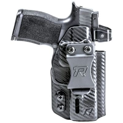 Rounded Druid IWB/OWB Holster w/Claw & Wedge Fits: Glock 17 19 19X 26 31 32 33 34 45 w/TLR7a Holster - Ambi - Carbon Fiber Black Kydex - Concealment Express - American Made