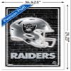 NFL Las Vegas Raiders - Neon Helmet 23 Wall Poster, 22.4L" x 14.7W", White Framed Version view 3
